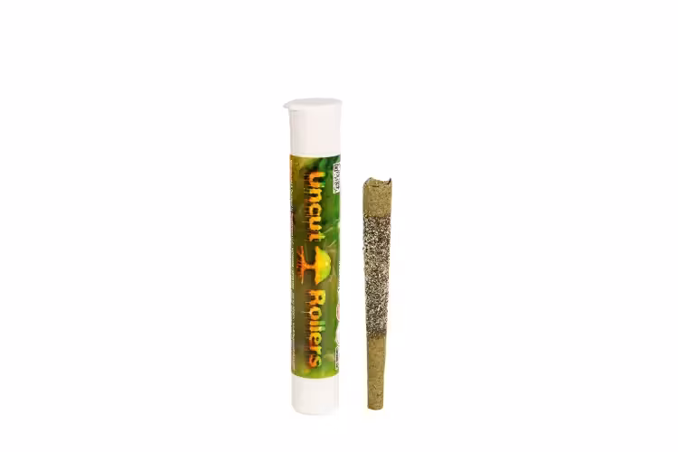 Photograph of product: UnCut Rollers I Diamond Infused Pre-Roll I Mandarin Cookie Haze