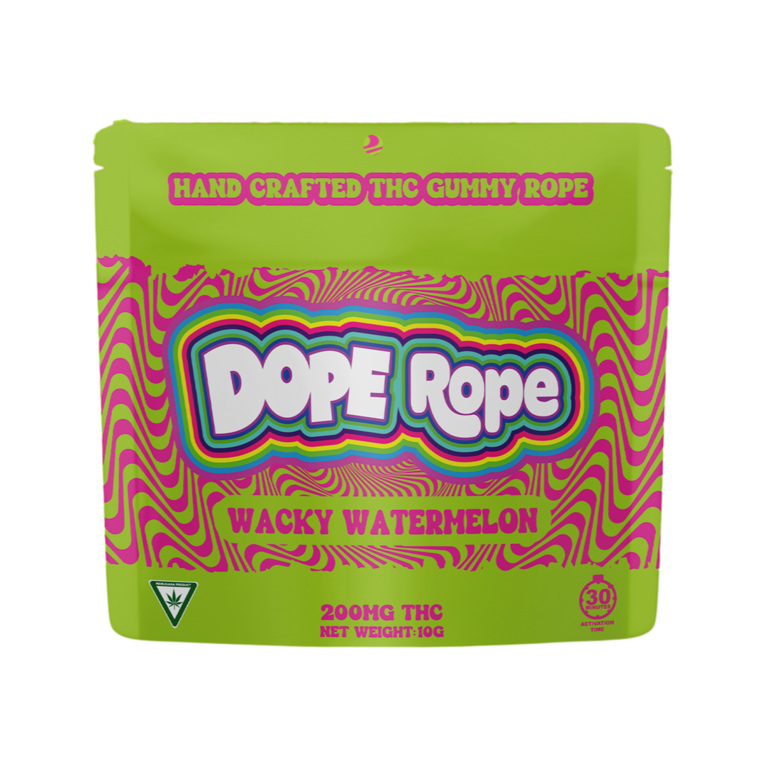 Photograph of product: Dope Rope | Wacky Watermelon Single Rope Gummy | 200mg