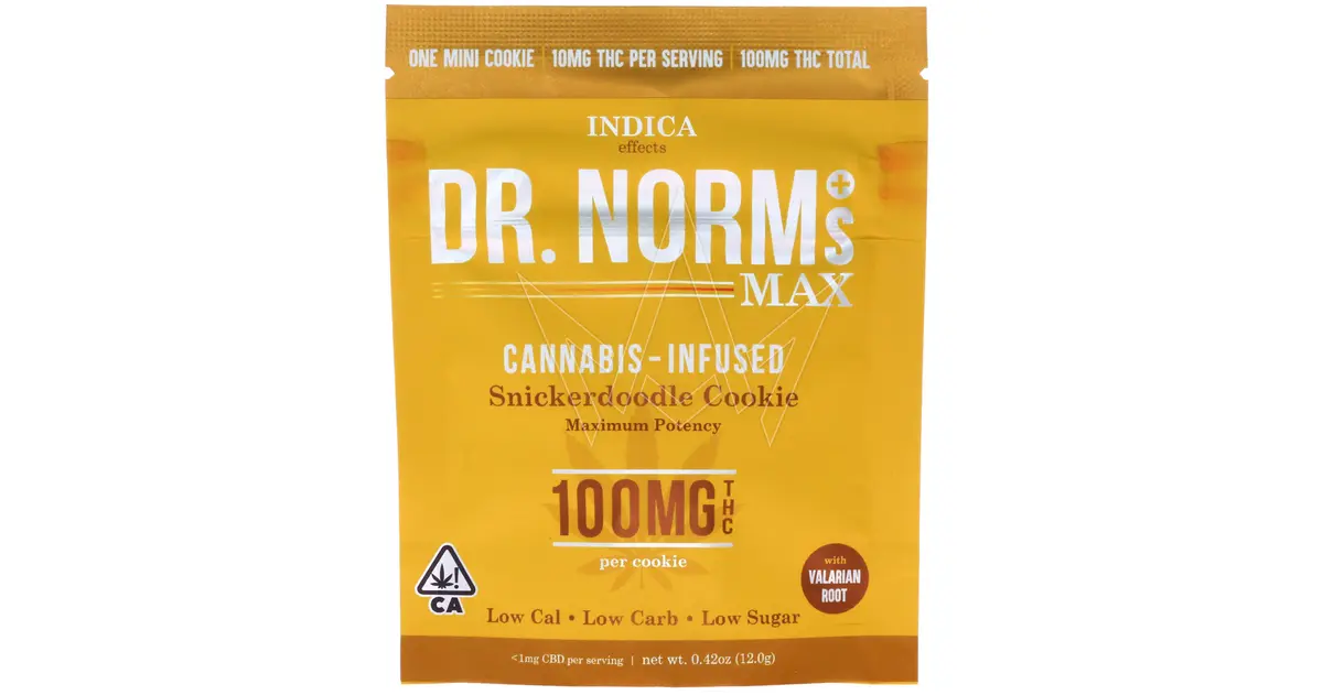 Photograph of product: DR. NORM'S - EDIBLE (COOKIE) 100MG + VALERIAN ROOT - Oui'd - MAX SNICKERDOODLE