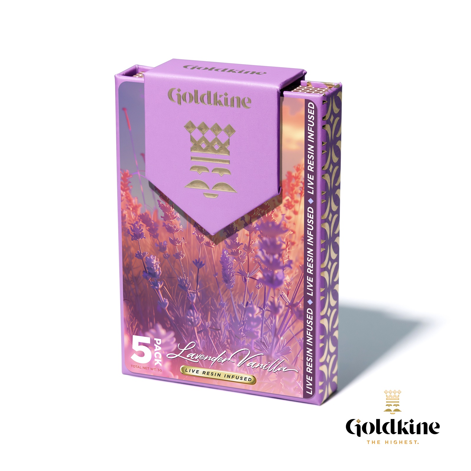Photograph of product: GOLDKINE | LAVENDER VANILLA | Oui'd | INFUSED MULTI-PACK | 3G | REC
