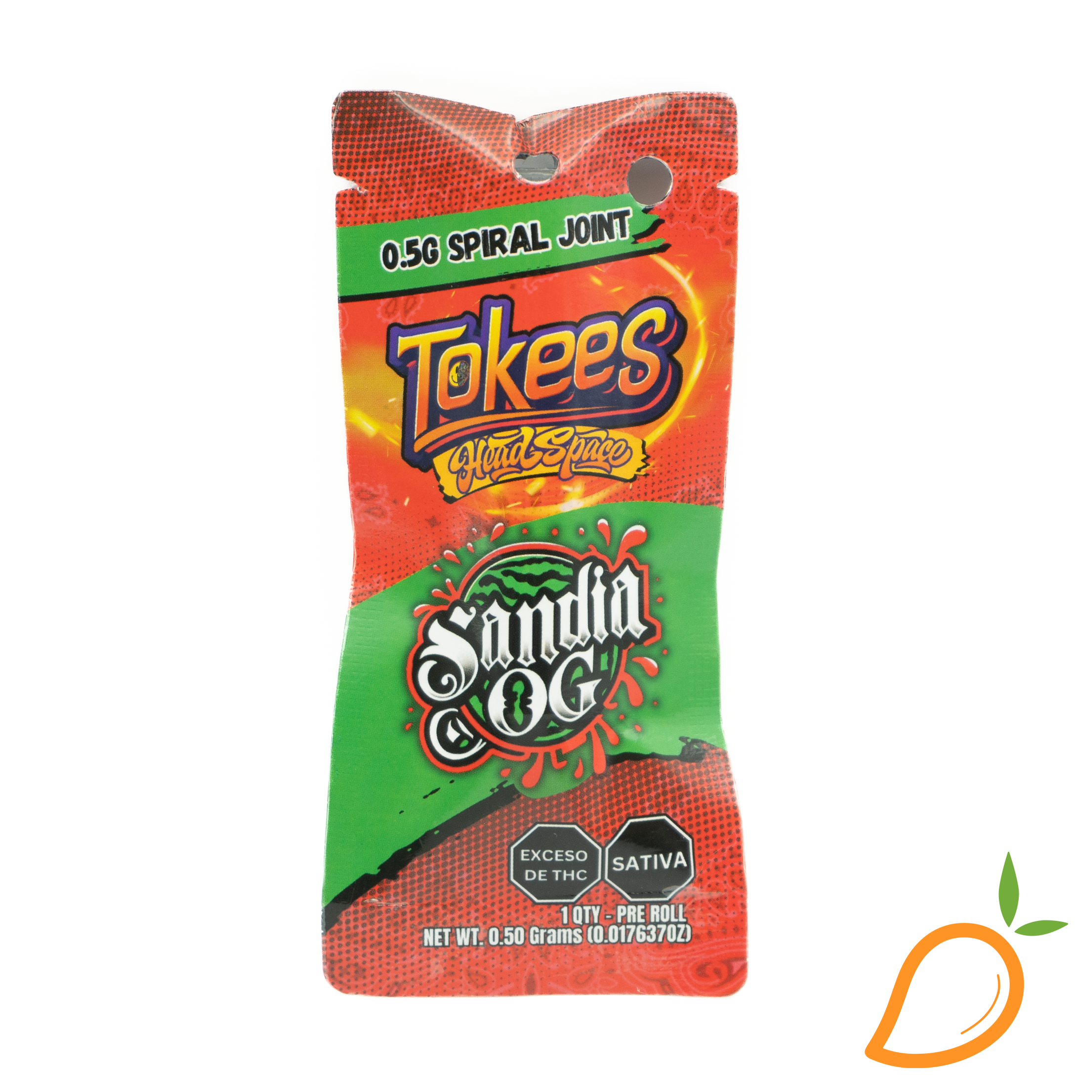 Photograph of product: 0.5g Sandia OG Infused Preroll Tokees