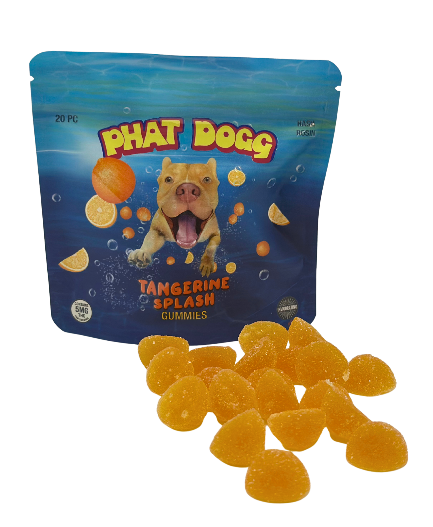 Photograph of product: TANGERINE SPLASH GUMMIES | ORANGE SODA ROSIN INFUSED - 100 MG - 20 PACK