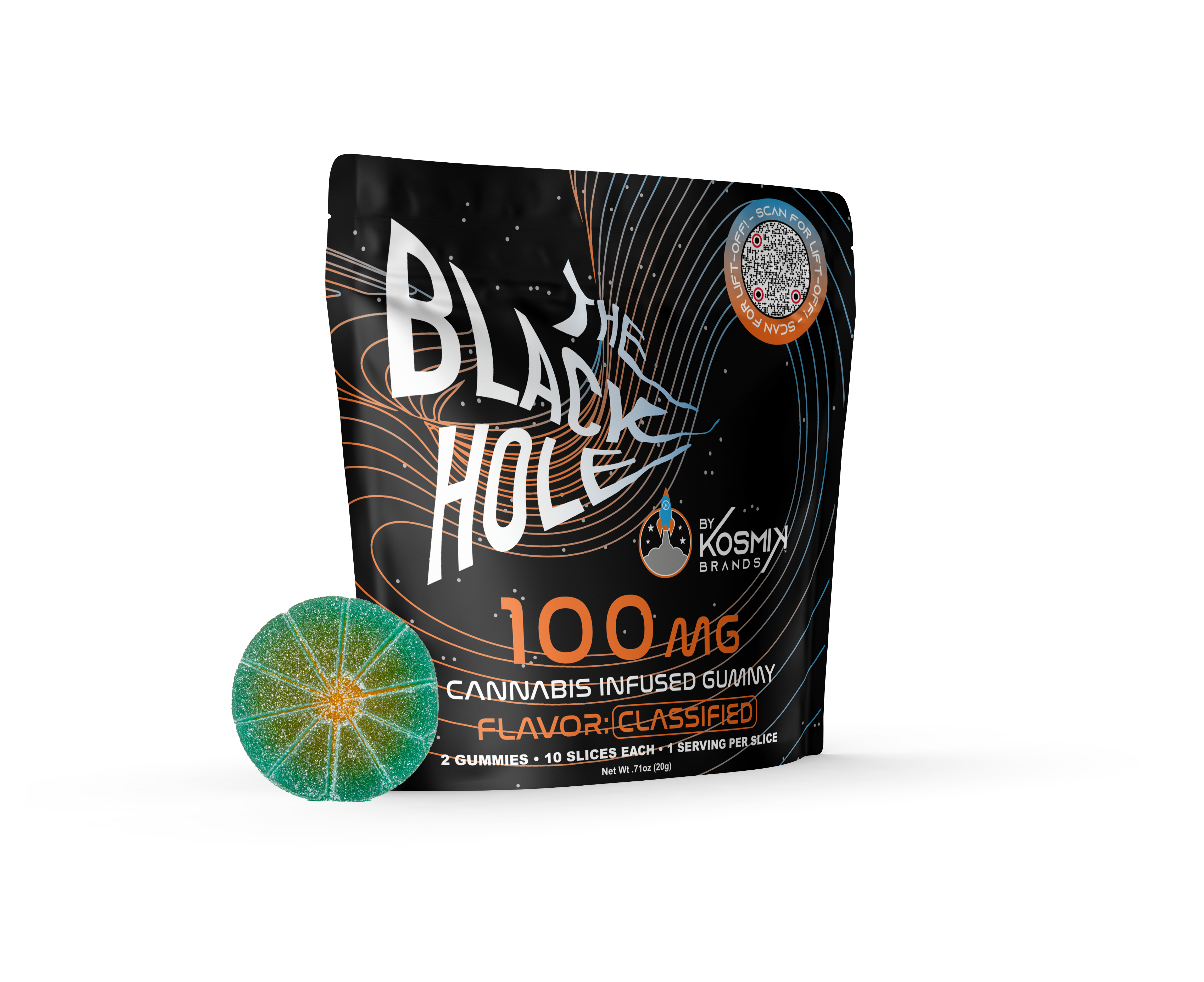 Photograph of product: Black Hole Orange Slice Gummies | 2pk