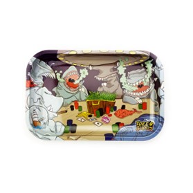 Photograph of product: Medium Metal Rolling Tray Shark Party