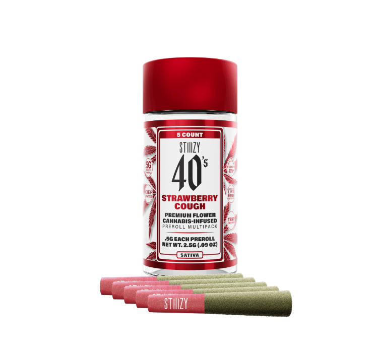 Photograph of product: STRAWBERRY COUGH .5G INFUSED PREROLL 5 PACK