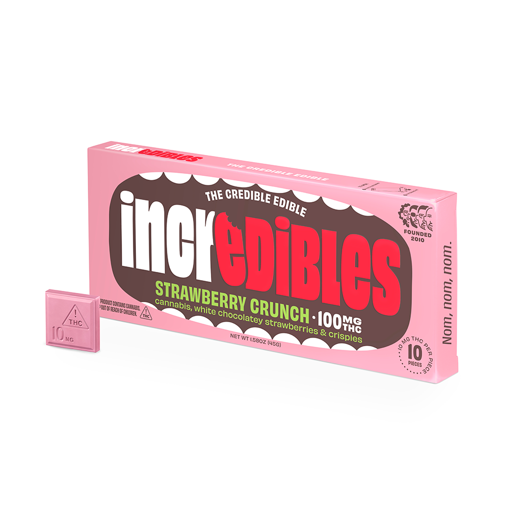 Photograph of product: Strawberry Crunch Chocolate Bar 100mg {R1 33}