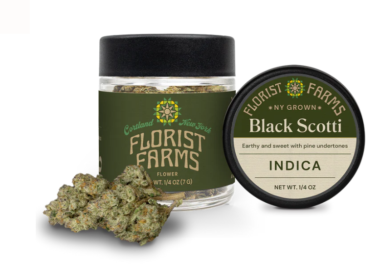 Photograph of Product: Florist Farms | Black Scotti | Whole Flower - 3.5g