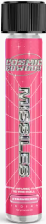 Photograph of product: COSMIC COWBOY | MISSILES INFUSED PRE-ROLL | STRAWBERRY