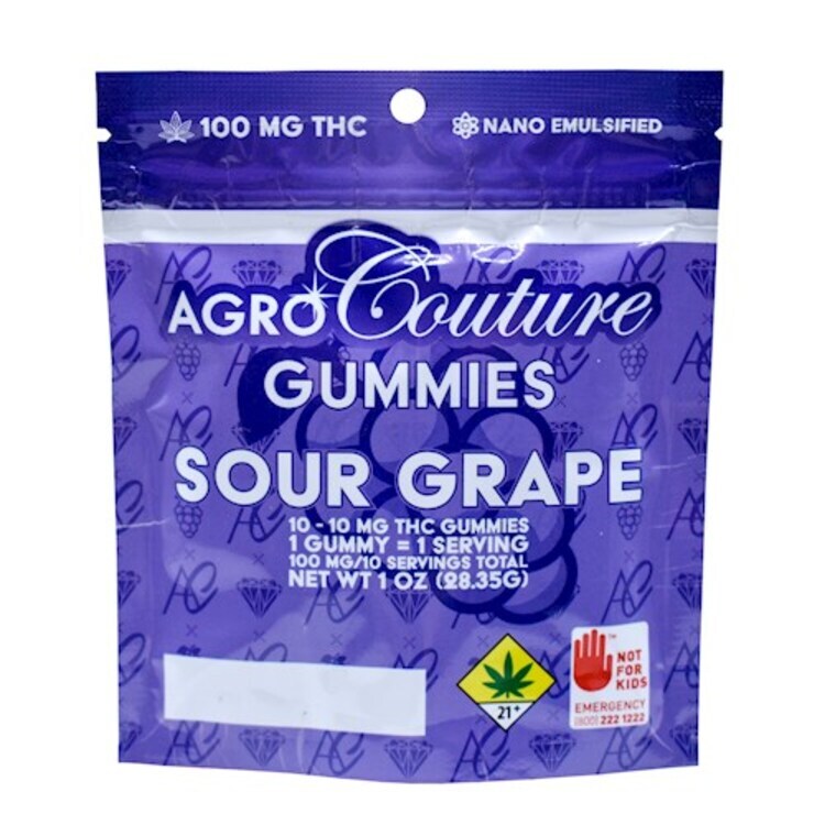 Photograph of product: Agro Couture - Sour Grape Gummies 10pk