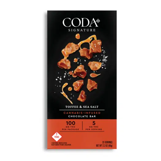 Photograph of product: Coda Toffee & Sea Salt Milk Chocolate 100mg