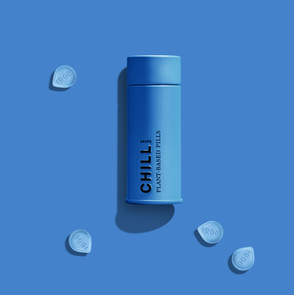 Photograph of product: Chill Drops Unflavored Tablets 100mg (20-Pack | 5mg Each)