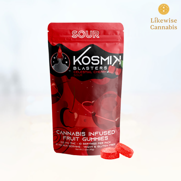 Photograph of product: 10-PACK 100MG SOUR CELESTIAL CHERRY GUMMIES