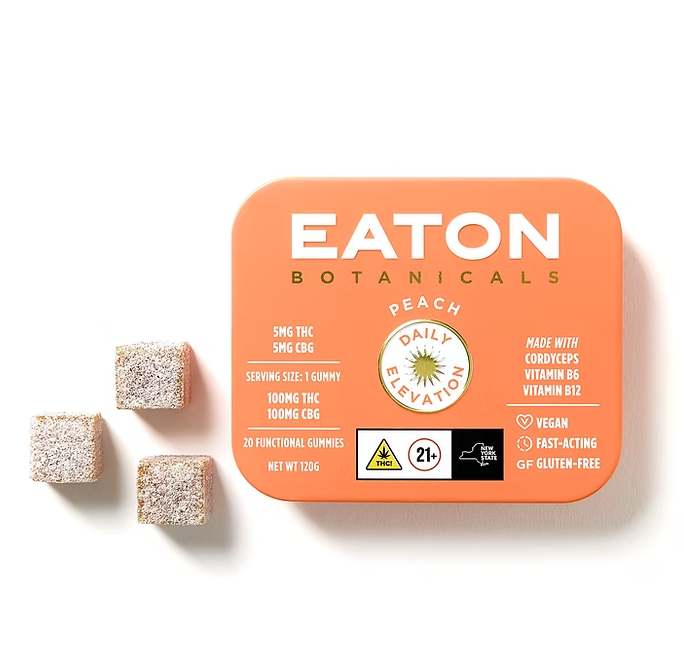 Photograph of product: Eaton Botanicals | Peach Daily Elevation | Edibles | 100mg