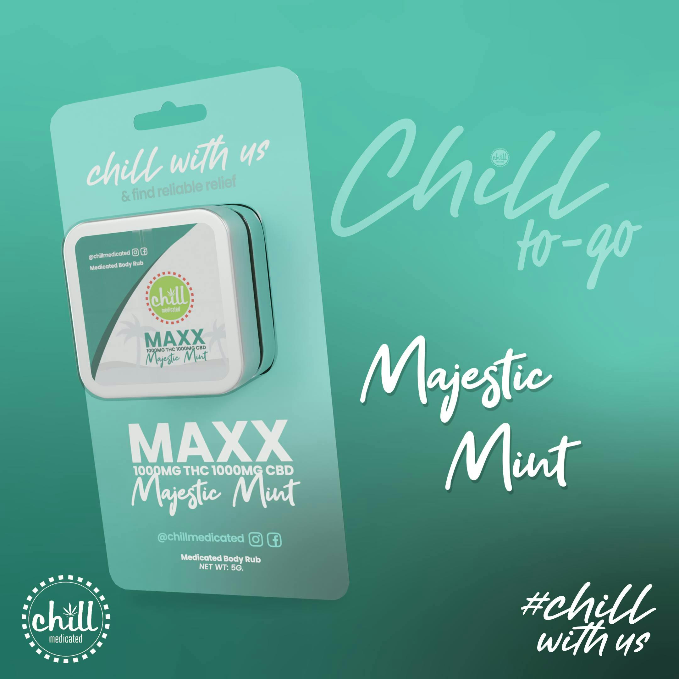 Photograph of product: Chill-To-Go | 75mg | 1:1 TH-oui/CBD | MAXX | Majestic Mint
