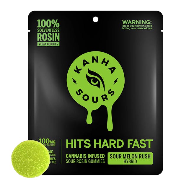 Photograph of product: Sour Melon Rush - Rosin Nano Gummies