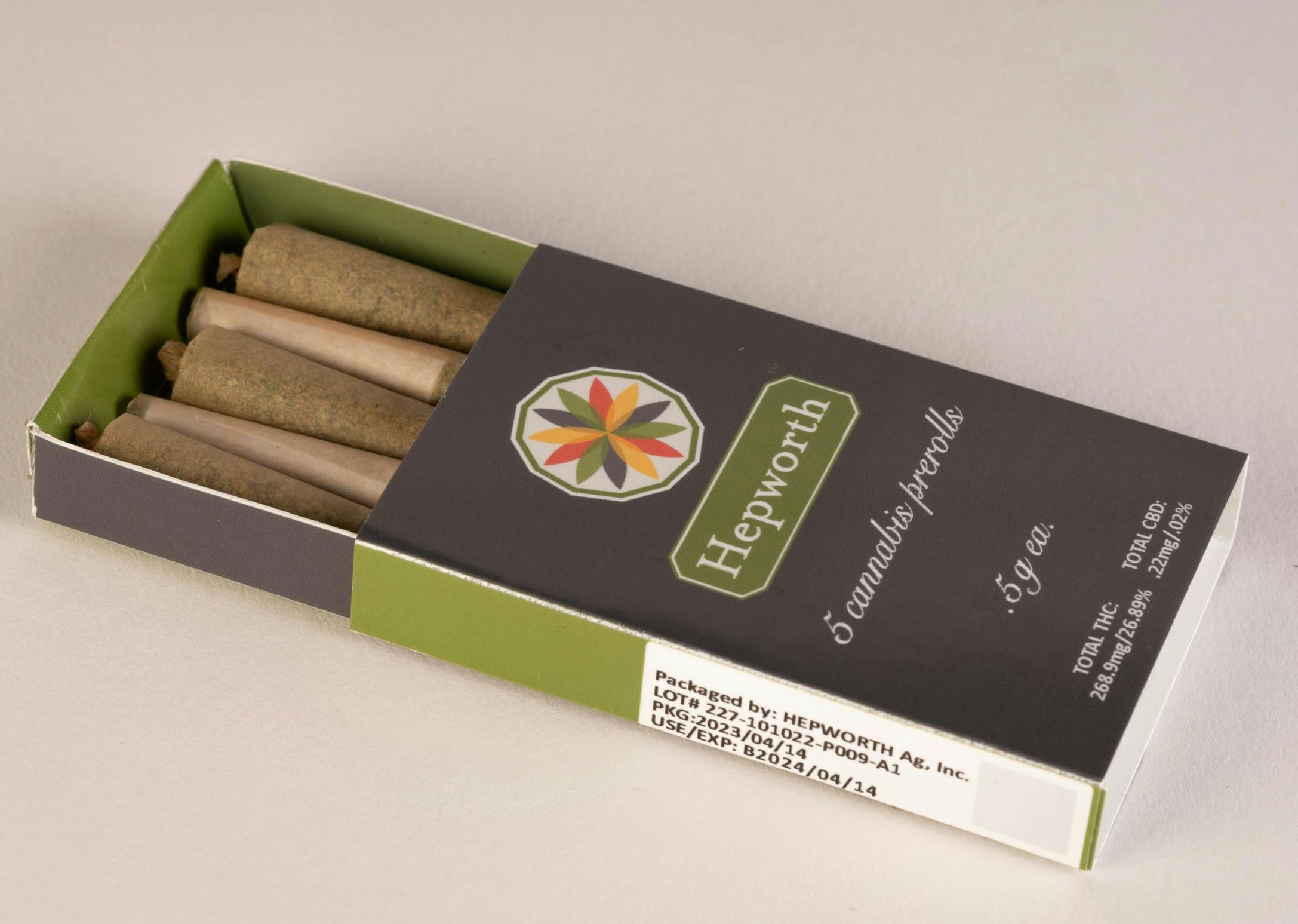 Photograph of product: Hepworth | Preroll | 5pk | Oui'd-Hybrid | Purple Bubble Sherbert | Sun Grown
