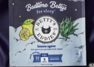 Photograph of product: Chews | Bedtime Lemon Agave | 50 mg | 10pk | Betty's Eddies