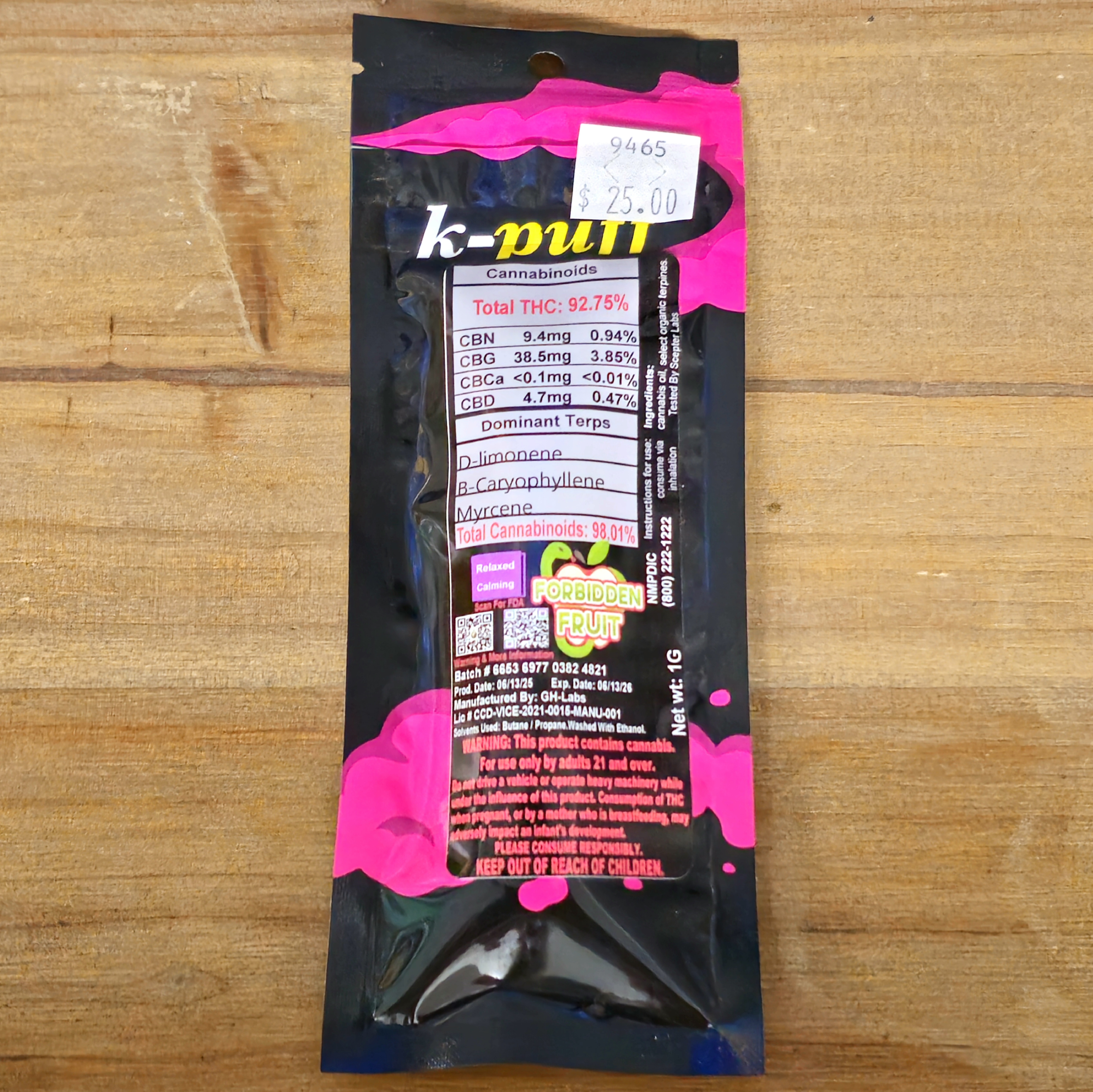 Photograph of product: K-Puff | Forbidden Fruit AIO | 9465
