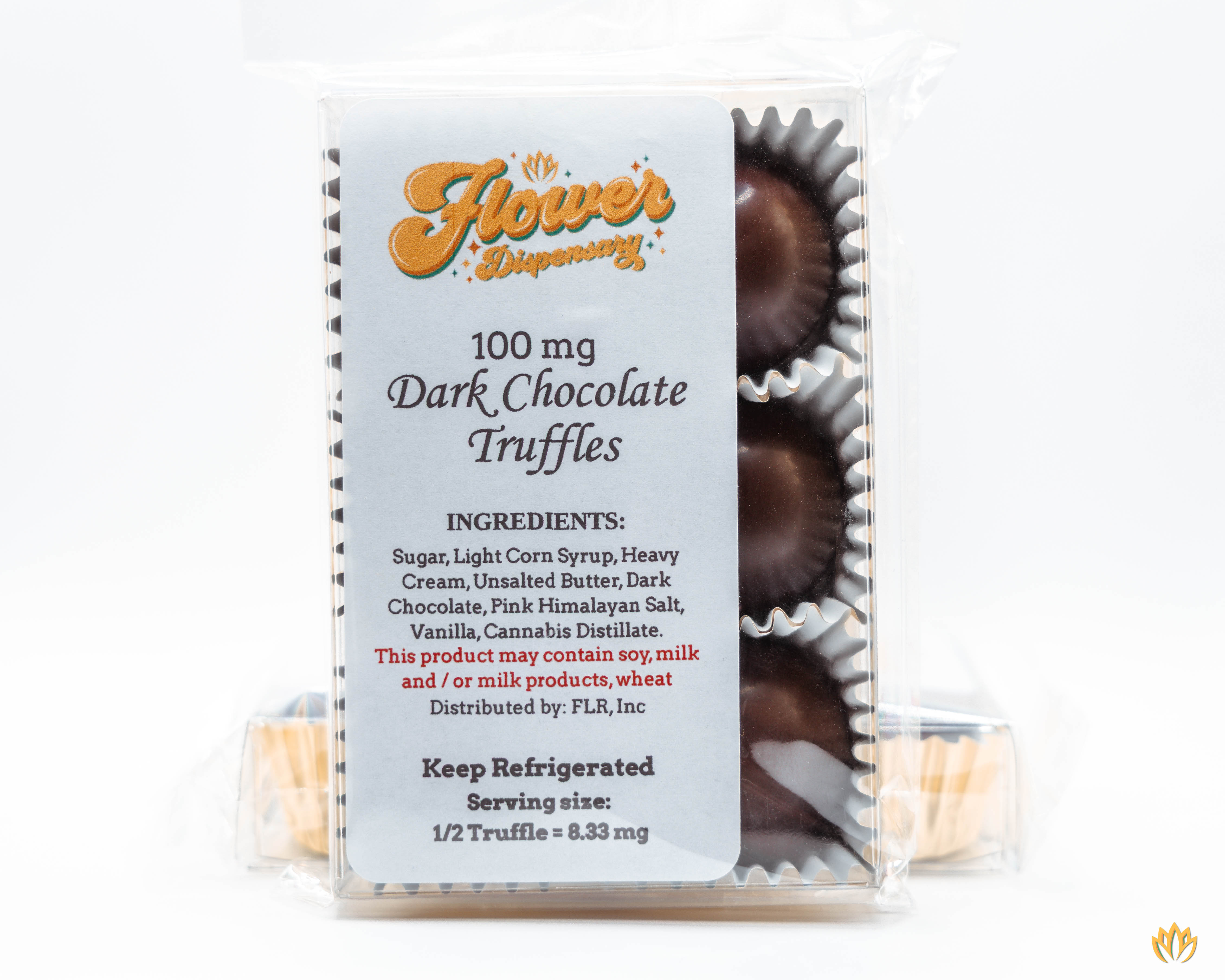 Photograph of product: Dark Chocolate Truffle 100mg total 6ct