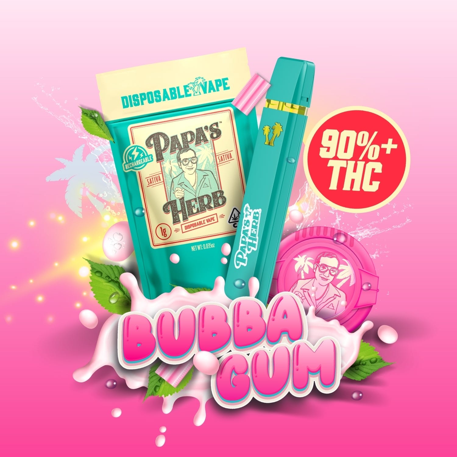 Photograph of product: Papa's Herb Bubba Gum Hybrid AIO 1g