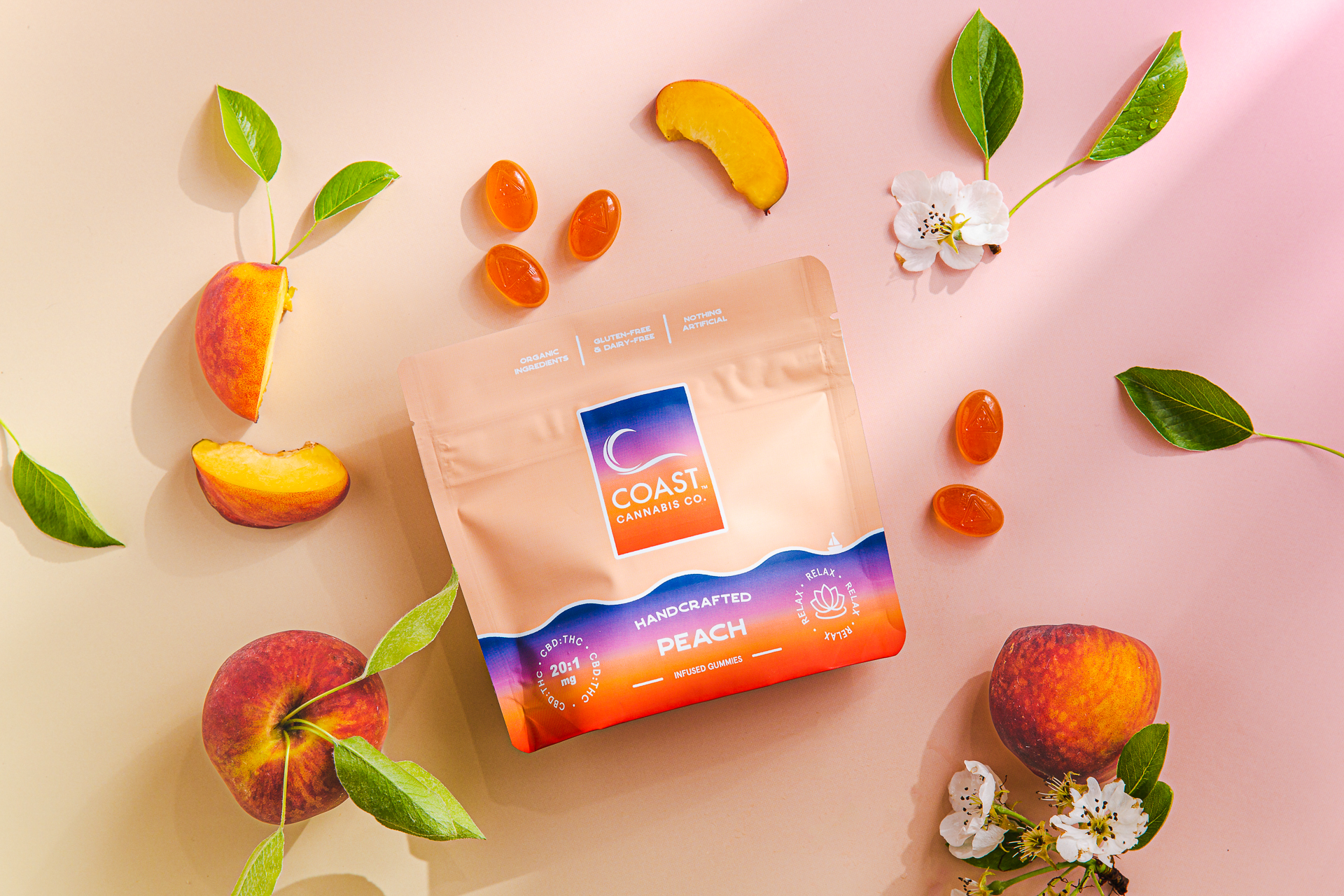 Photograph of product: 20:1 Peach Gummies | 20-Servings