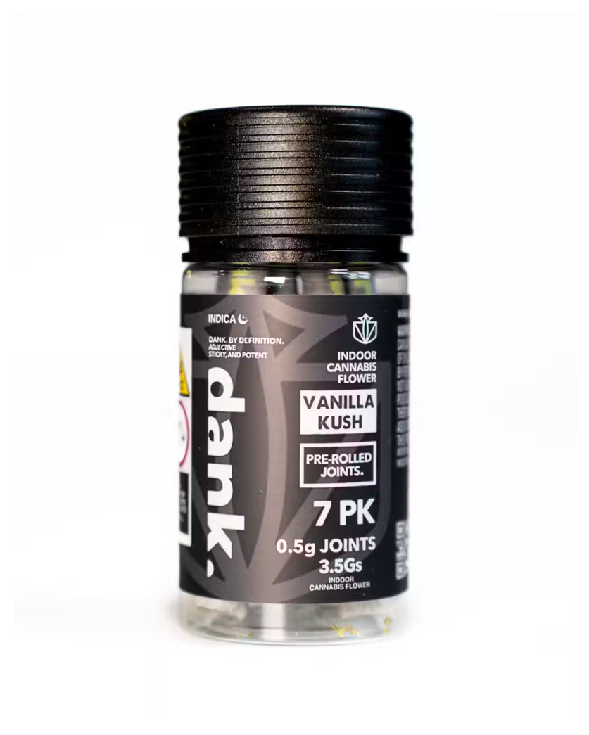 Photograph of product: Dank | Vanilla Kush | Indoor Flower Pre Roll 7x0.5g