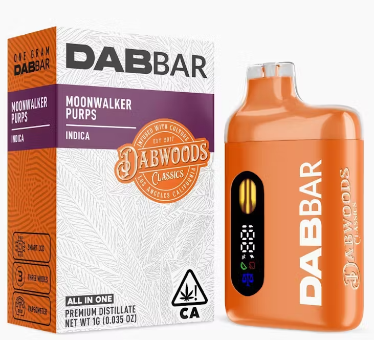 Photograph of product: Dabwoods Dab Bar Moonwalker Purps Oui'd AIO 1g