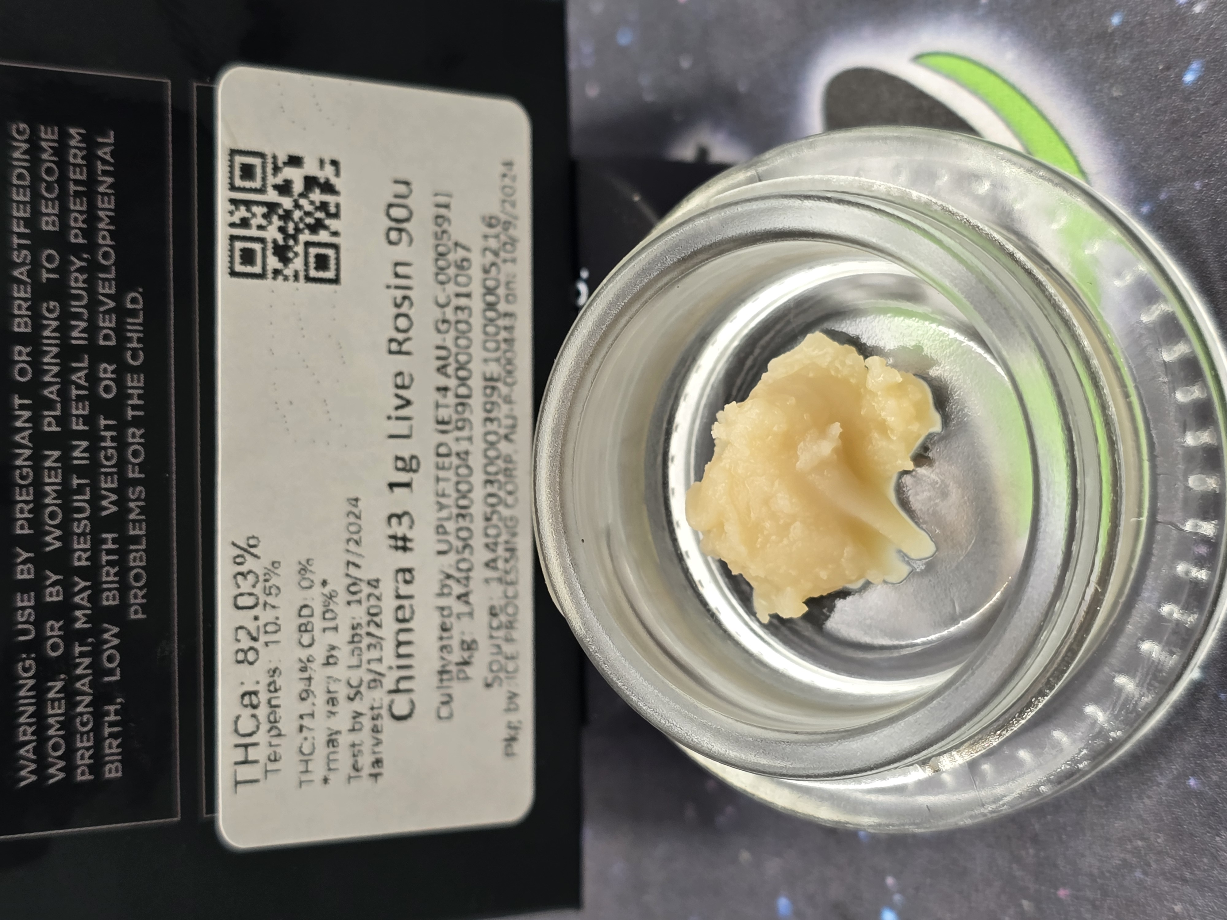 Photograph of product: Uplyfted | Chimera Junky Live Rosin 90u