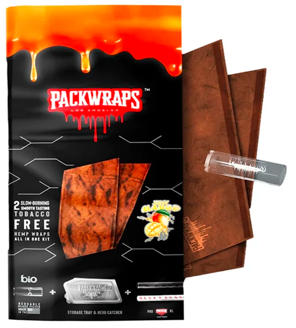 Photograph of Product: Packwraps - Juicy Mango - Hemp Wraps All In One Kit (2pk)