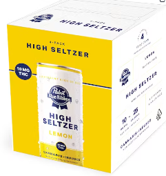 Photograph of product: Pabst Blue Ribbon 4pk High Seltzer 10mg Lemon