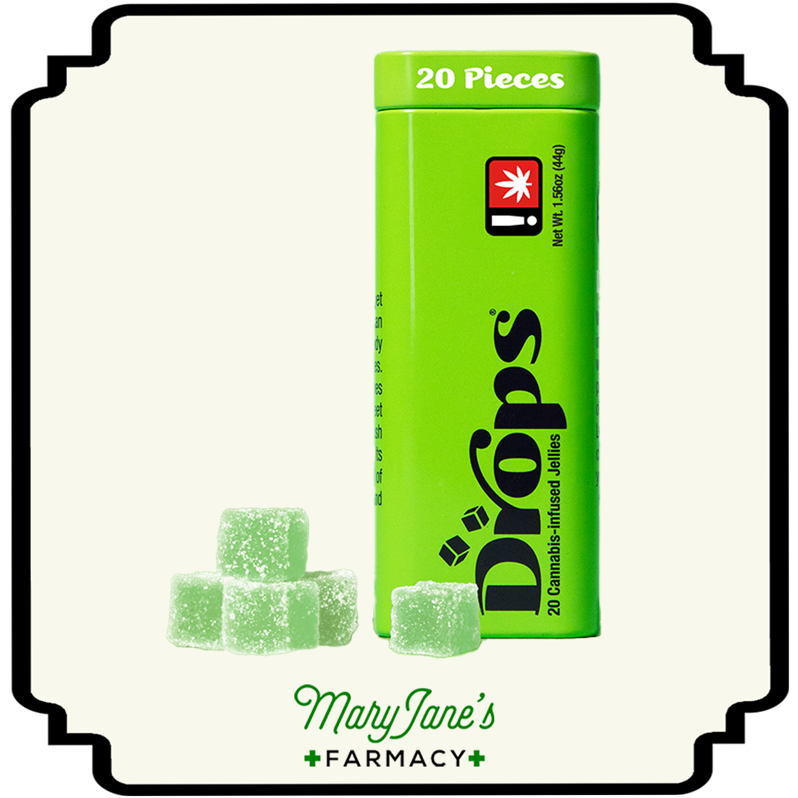 Photograph of product: Lime Jellies 20-Pack | 100mg