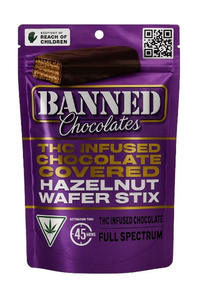 Photograph of product: Hazelnut Wafer Sticks | 200mg Snacks