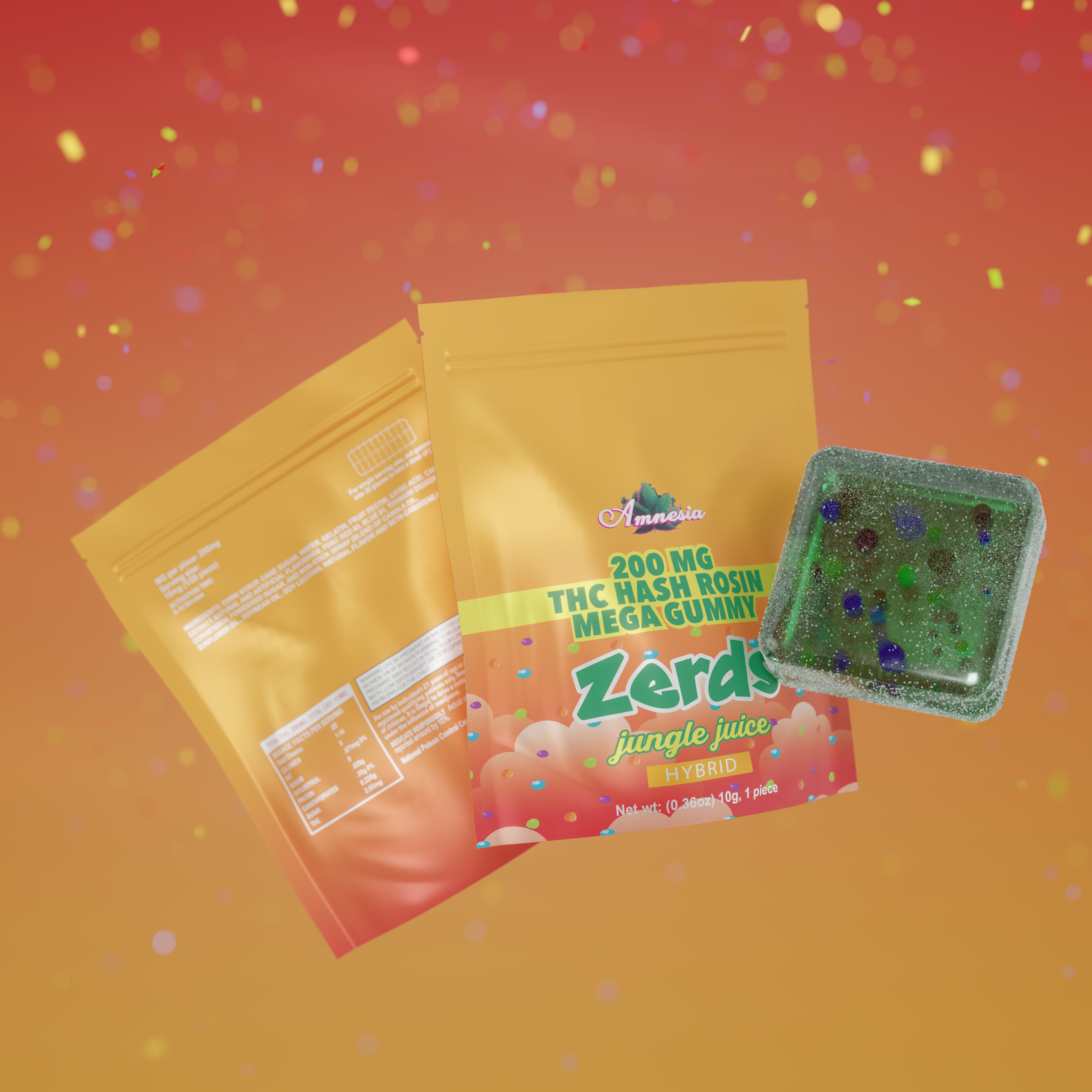 Photograph of product: Zerds - Jungle Juice au chocolat Rosin Gummy Single 200mg