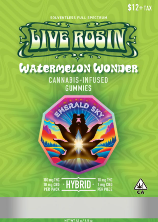 Photograph of product: WATERMELON WONDER 100MG LIVE ROSIN GUMMIES 10 PACK