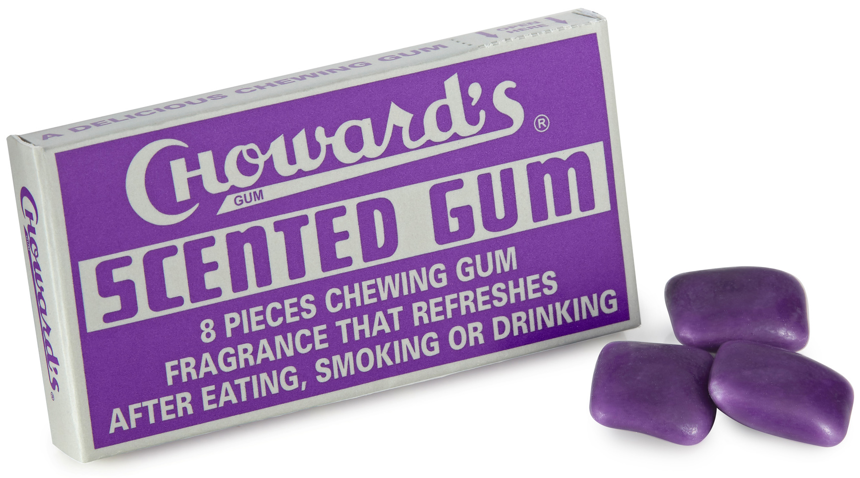 Photograph of Product: Choward's Scented Gum | Violet | 8 pieces