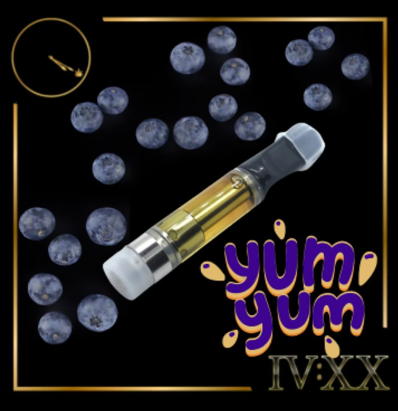 Photograph of product: Blueberry Yum Yum Cartridge | 1g | 85.7% TAC