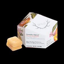 Photograph of product: WYLD - Peach 2:1 CBD/TH-oui Hybrid Gummies