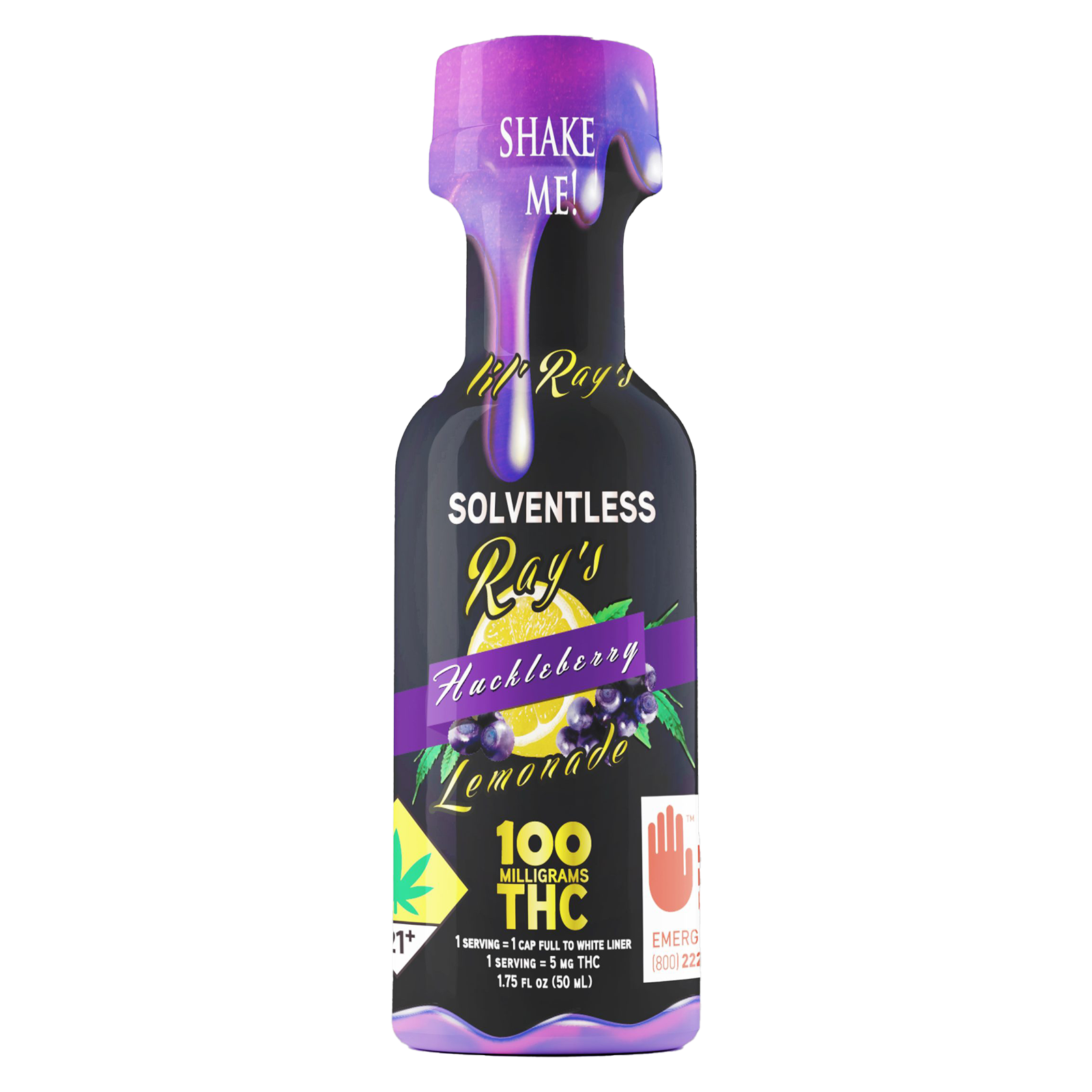 Photograph of product: Rays - Solventless Huckleberry Lemonade Shot - 100mg TH-oui - au chocolat Rosin Liquid Edible
