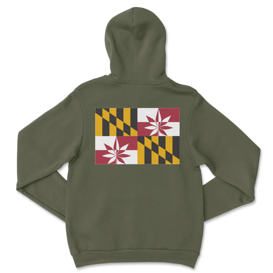 Photograph of product: Crabcakes & Oui'd MD Flag Hoodie XX-Large - Regular