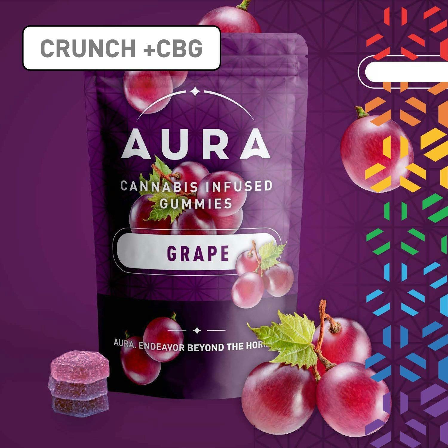 Photograph of product: Grape Crunch + CBG Gummies 220mg | 22pk - 