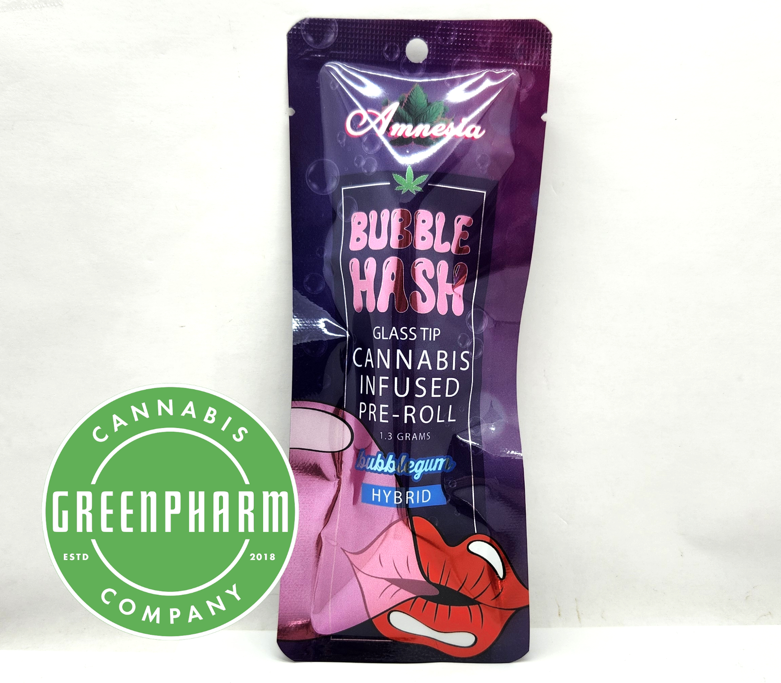 Photograph of product: Infused Pre-Roll | Amnesia | Bubble Gum Bubble au chocolat Infused | 1.3g