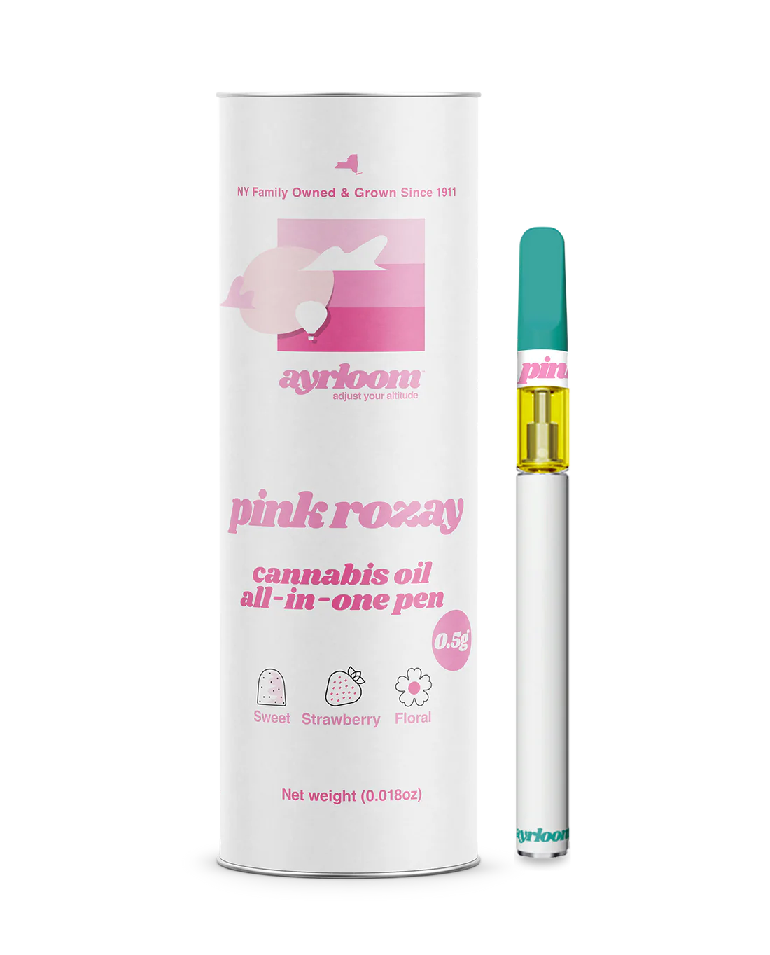 Photograph of product: Ayrloom - Pink Rozay (I) - 90% - All In One Vape