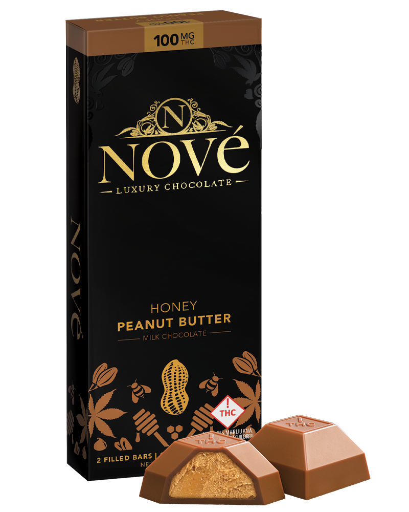 Photograph of Product: Nove Honey Peanut Butter Milk Chocolate Bar 100mg (H)