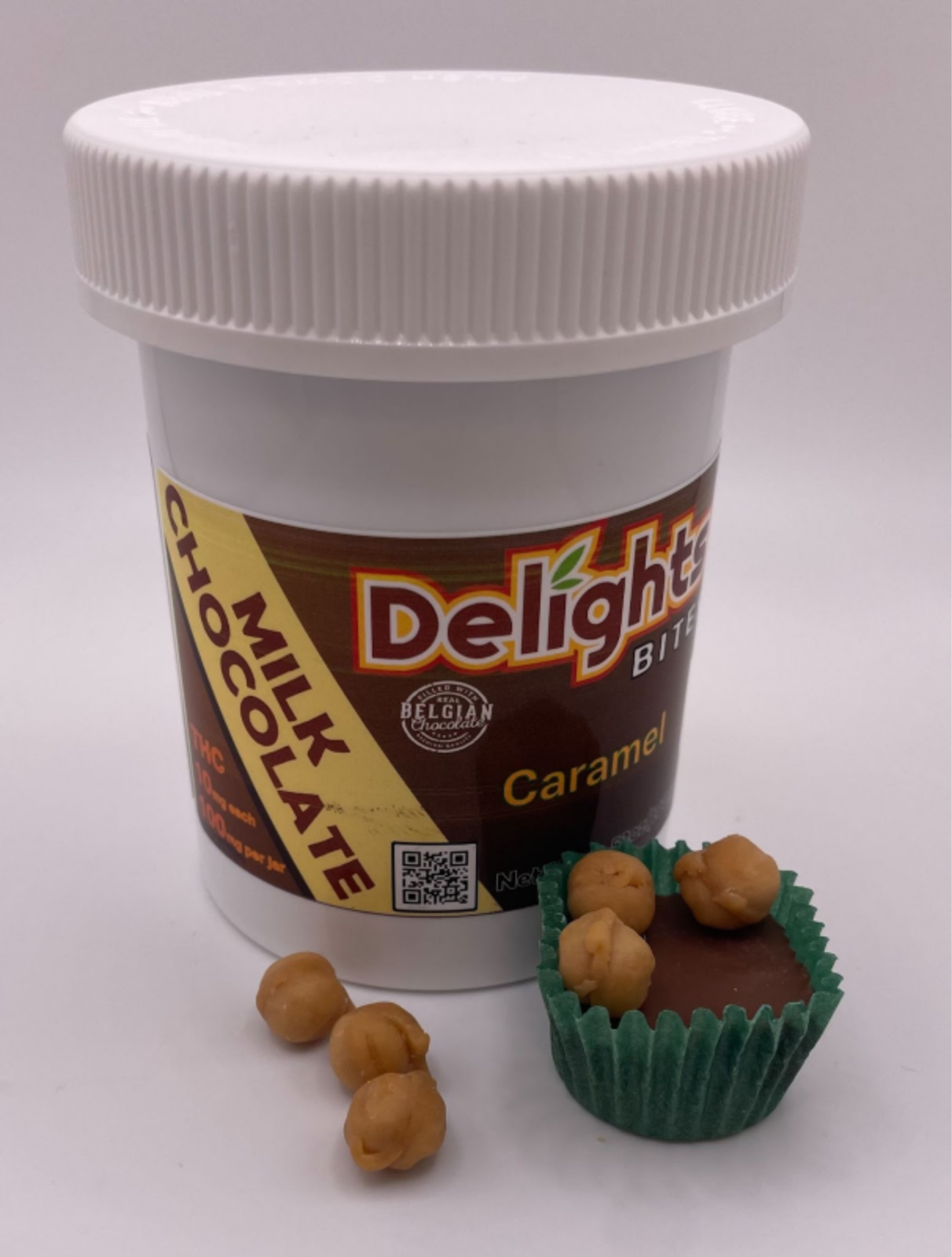 Photograph of product: DELIGHTS BITES - MILK CHOCOLATE CARAMEL - 10mg 10pk