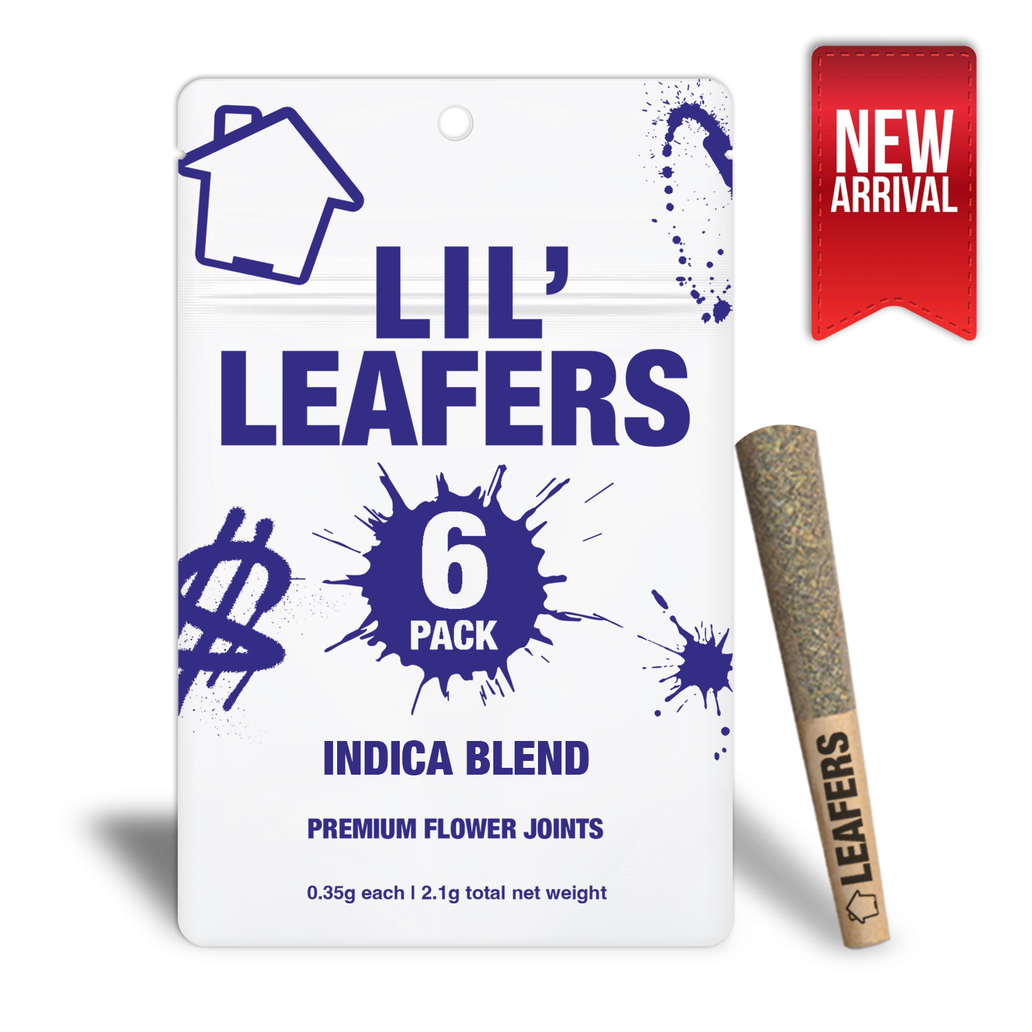 Photograph of Product: LIL' Leafers Indica Blend (6-pack of .35g joints)