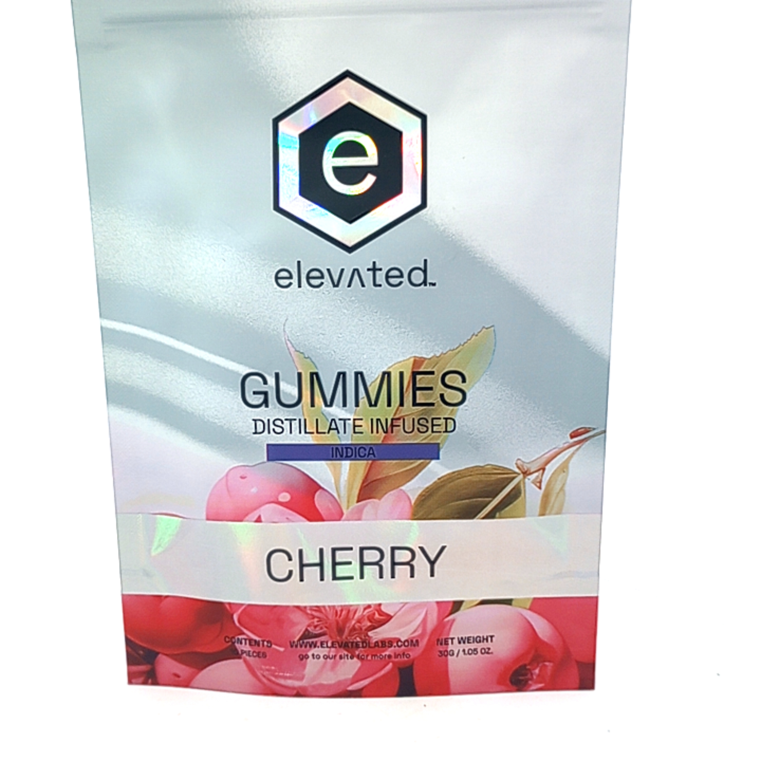 Photograph of product: Elevated - 500 mg Gummies - - Distillate - Oui'd - Cherry MEDICAL
