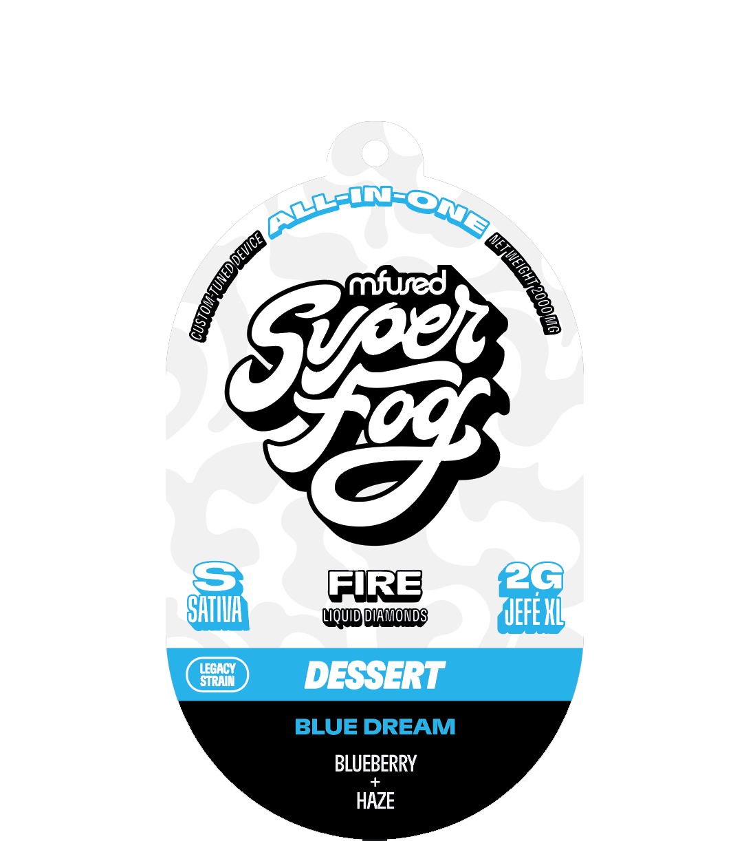 Photograph of product: Super Fog Fire Blue Dream Disposable Vape 2g