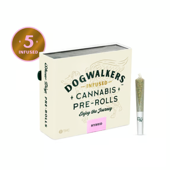 Photograph of product: Dogwalkers Infused Pre-Roll Jet Fuel OG (H) 2.25g 5pk