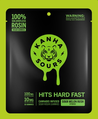 Photograph of product: Hybrid Sour Melon Rush Rosin Gummies (10 x 10mg) 100mg