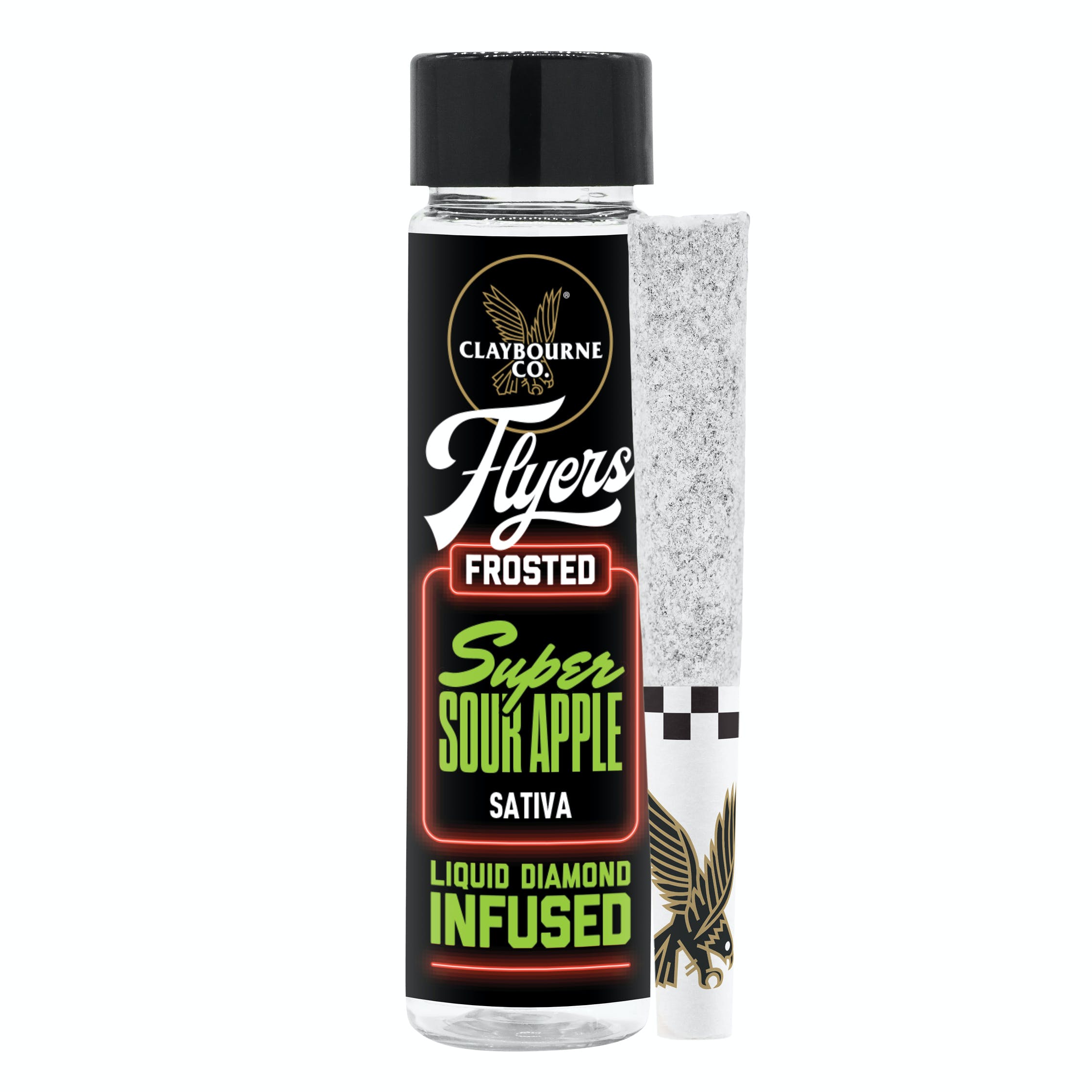Photograph of product: SUPER SOUR APPLE | FROSTED FLYERS - 1 G - 2 PACK